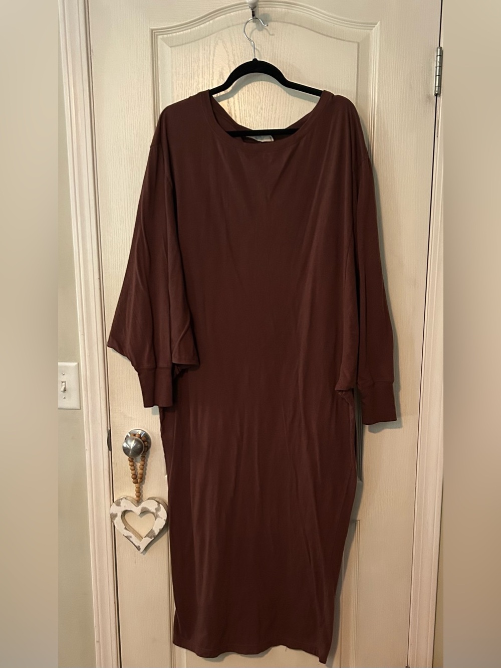 Women's Relaxed Fit Brown/Wine Midi Dress/Coverup